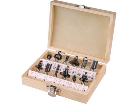 EXTOL frézy tvarové do dřeva s SK plátky, sada 12ks, stopka 8mm, EXTOL CRAFT (44032)