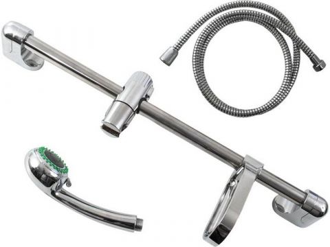 BALLETTO sada sprchová velká, 3-funkční hlavice, držák na sprchu, hadice 150cm, držák na mýdlo, tyč 54cm (830305)