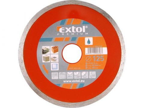EXTOL kotouč diamantový řezný celoobvodový, 115x22,2mm, mokré řezání, EXTOL PREMIUM (108731)