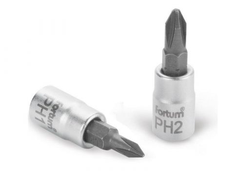 FORTUM hlavice zástrčná šroubovák PH, 1/4', PH3, L 37mm, CrV/S2, FORTUM (4701813)