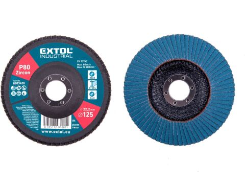 EXTOL kotouč lamelový šikmý, P80, 125mm, sklotextilní podložka, zirkon, EXTOL PREMIUM (8803428)