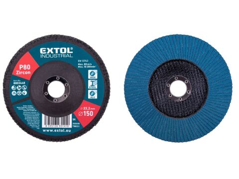 EXTOL kotouč lamelový šikmý, P80, 150mm, sklotextilní podložka, zirkon, EXTOL PREMIUM (8803448)