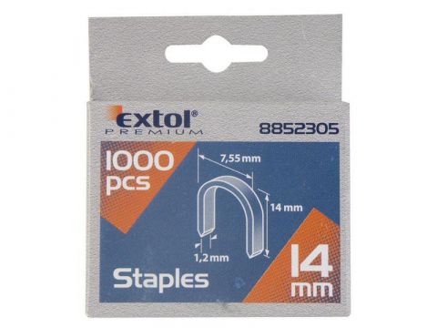 EXTOL spony oblé, 1000ks, 14mm, 7,55x0,52x1,2mm, EXTOL PREMIUM (8852305)