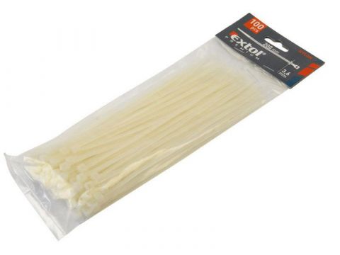 EXTOL pásky na vodiče, 2,5x150mm, 100ks, bílé, NYLON, EXTOL PREMIUM (8856104)