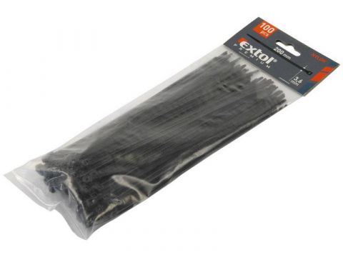 EXTOL pásky na vodiče, 2,5x100mm, 100ks, černé, NYLON, EXTOL PREMIUM (8856152)