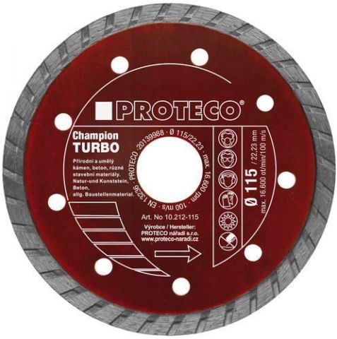 PROTECO Diamantový celistvý kotouč PROTECO TURBO CHAMPION 150mm (10.212-150)