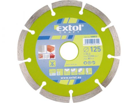 EXTOL kotouč diamantový řezný segmentový, 125x22,2mm, suché řezání, EXTOL CRAFT (108812)