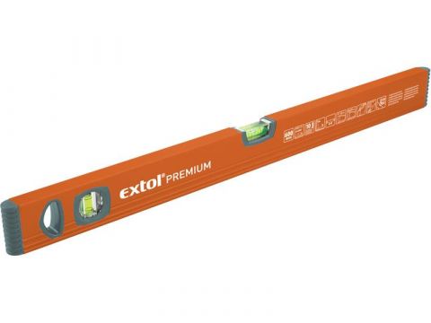 EXTOL vodováha, 800mm, přesnost 0,5mm/1m (=0,058°), horizontální a vertikální libela pro měření pod úhly 0°a 90° vzhledem k vodo