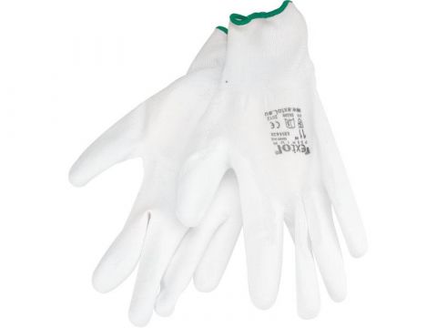 EXTOL rukavice z polyesteru polomáčené v PU, bílé, velikost 10