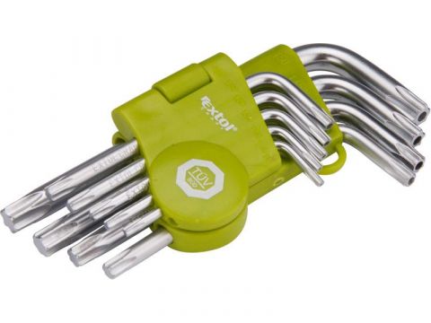 EXTOL L-klíče TORX krátké, sada 9ks, T10-15-20-25-27-30-40-45-50, EXTOL CRAFT (66010)