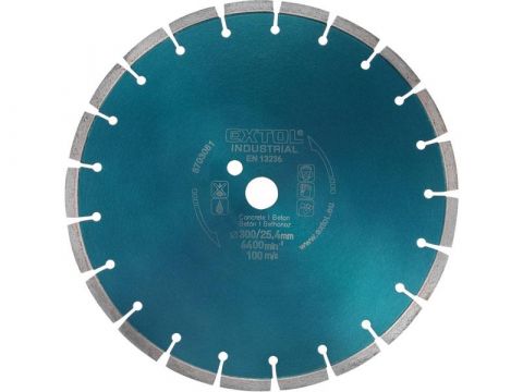 EXTOL kotouč diamantový řezný segmentový na BETON, 350x25,4mm, suché i mokré řezání, EXTOL INDUSTRIAL (8703082)