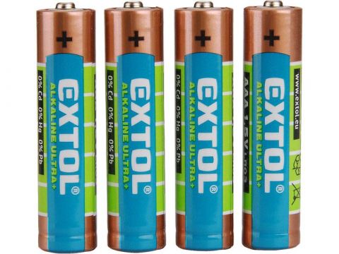 EXTOL baterie alkalické EXTOL, 4ks, 1,5V AAA (LR03) (42010)
