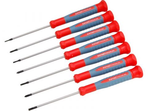 EXTOL šroubováky hodinářské, sada 7ks, délka 75mm, magnetický hrot, CrV, EXTOL PREMIUM (8819180)