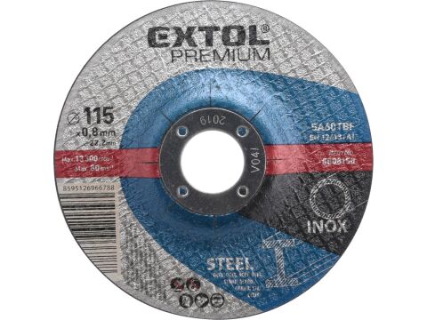 EXTOL kotouč řezný na ocel/nerez, 115x0,8x22,2mm, EXTOL PREMIUM (8808150)