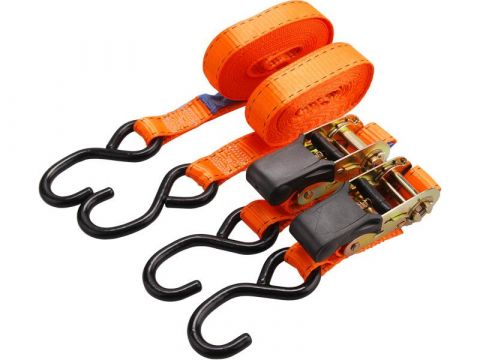 EXTOL pásy upínací ráčnové s háky, sada 2ks, 5m x 25mm, max. 800kg, pevnost pásu: při opásání 800 daN, v tahu 400 daN, PES, EXTO