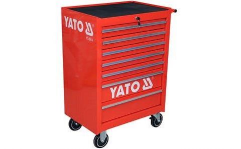 YATO Skříňka dílenská pojízdná 7 zásuvek červená (YT-0914)