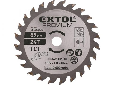 EXTOL kotouč pilový s SK plátky,Ř89 x 1,0 x 10 mm, 24T (8893022D)