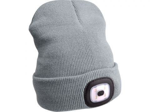 EXTOL čepice s čelovkou 45lm, nabíjecí, USB, šedá, univerzální velikost (43195)