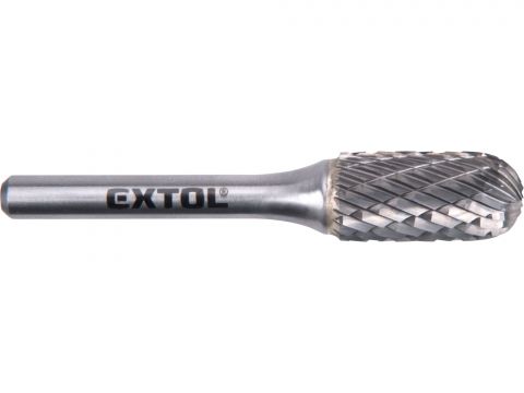 EXTOL fréza karbidová, válcová s kulovým čelem, pr.12x25mm/stopka 6mm,sek střední(double-cut) (8703725)