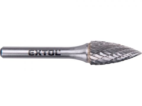 EXTOL fréza karbidová, ostrý oblouk, pr.12x25mm/stopka 6mm,sek střední(double-cut) (8703765)