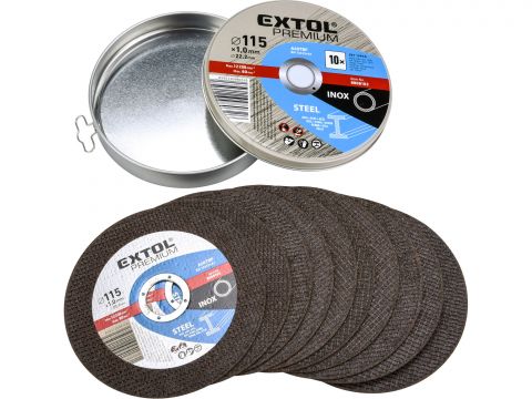 EXTOL kotouč řezný na ocel/nerez, 10ks, 115x1,0x22,2mm (8808101)