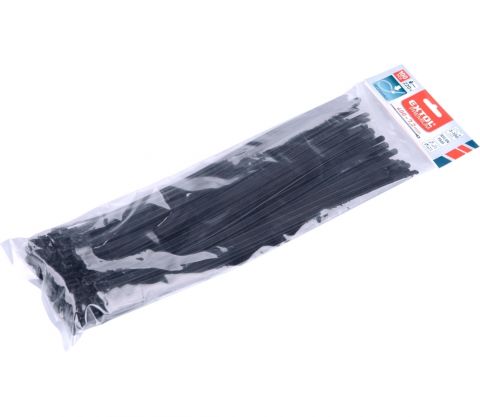 EXTOL pásky stahovací černé, rozpojitelné, 400x7,2mm, 100ks, nylon PA66 (8856261)