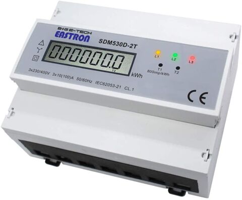 EASTRON Elektroměr AM 041L2T 3 fáz.2 tar.L  3x230/400V 3x10(100)A 50/60hz (SDM530D-2T)