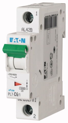 EATON Jistic PL7-B6/1 jistič 1-p, B, 6A, 10kA (262673)