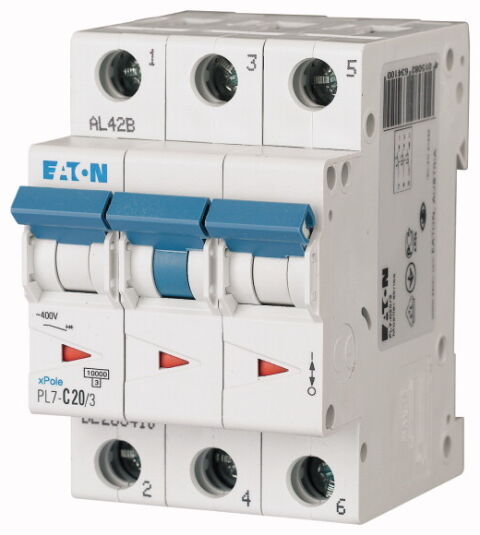 EATON Jistic PL7-B20/3 jistič 3-p, B, 20A, 10kA (263390)