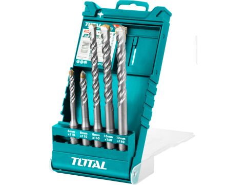 TOTAL vrtáky do betonu, sada 5sk, SDS plus (TAC190501)