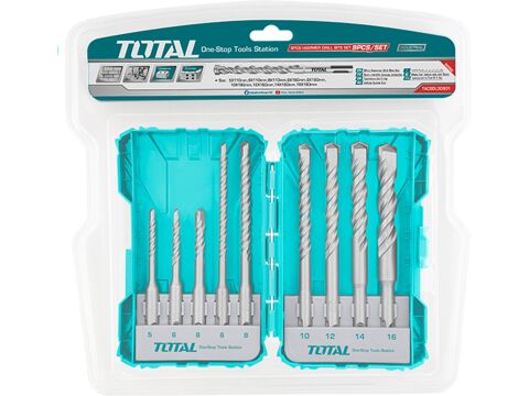 TOTAL Sekáče, sada 9ks, SDS Plus, industrial, SDS Plus (TACSDL30901)