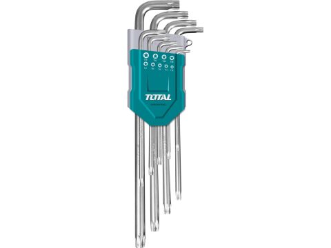 TOTAL L-klíče TORX prodloužené, sada 9ks, 10-50mm, CrV (THT106392)