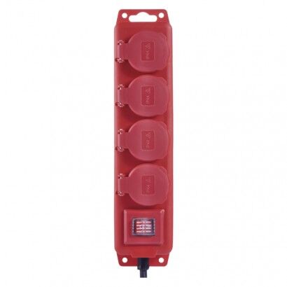 EMOS Prodlužovací kabel gumový – 4 zásuvky, 5m, 1,5mm2, IP44 1902340501 (P14151)