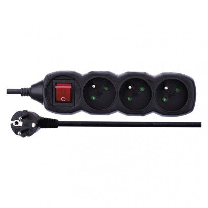 EMOS Prodlužovací kabel s vypínačem – 3 zásuvky, 1,5m, černý 1902330150 (PC1311)