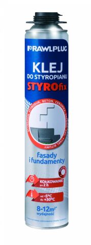 RAWLPLUG Lepidlo polyuretanové pistolové RPP na lepení polystyrenu 8-12 m2; 750 ml (RPP-FIX)