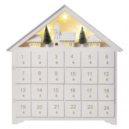 EMOS LED adventní kalendář dřevěný, 35x33 cm, 2x AA, vnitřní, teplá bílá, časovač 1550000016 (DCWW02)