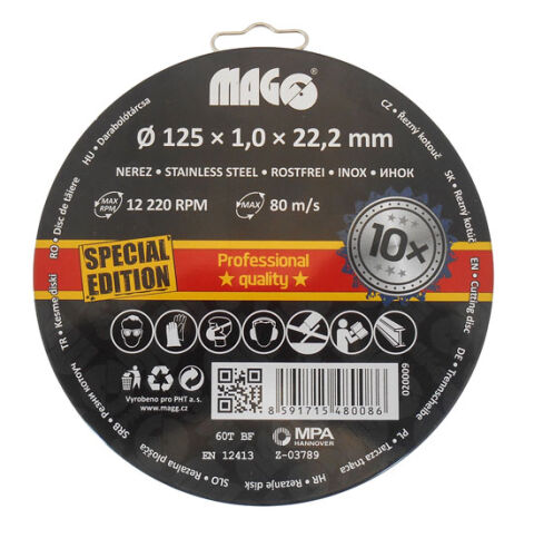 MAGG Řezný kotouč na nerez 125x1,0x22,2mm - 10 ks set (020009)