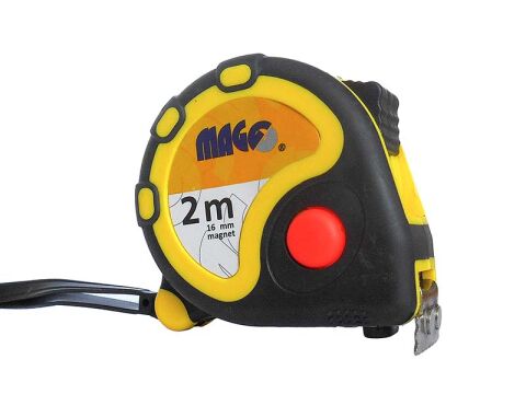 MAGG Svinovací metr 2m x 16mm (guma/plast, magnet) (LAND02)