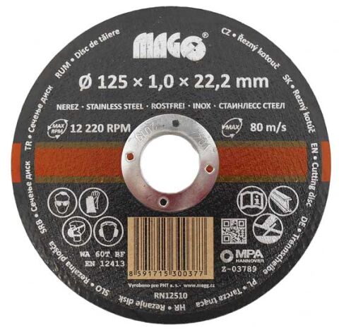 MAGG Řezný kotouč na nerez 125x1,0x22,2mm (RN12510)