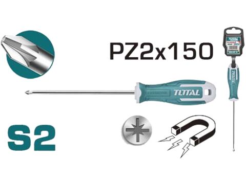 TOTAL Šroubovák křížový pozidriv, 6x150mm, industrial (THT26PZ2150)