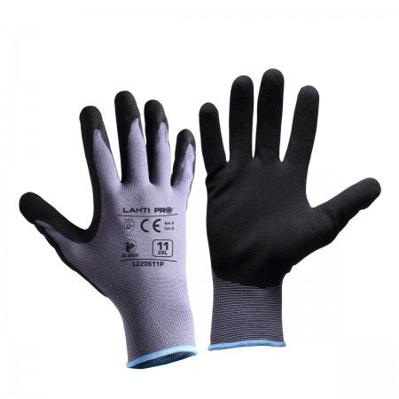 PROFIX sp. z o.o. LAHTI PRO - Rukavice ochranné BLACK/BLUE s latexovou vrstvou - velikost 10 (blistr) (L220610K)