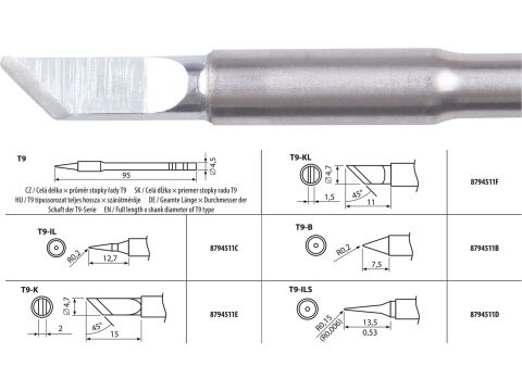 EXTOL hrot pájecí, T9-K (8794511E)