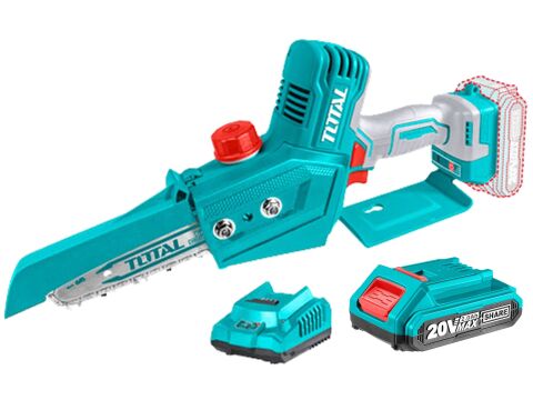 TOTAL Řetězová pila AKU, mini, 20V LI-ION, Brushless, 1ks baterie, 1ks nabíječky (TGSLI20685)
