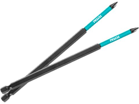 TOTAL Nárazové šroubovací bity, 150mm, S2, sada 10ks, industrial, S2 (TACIM16PH263)