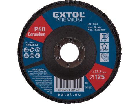 EXTOL kotouč lamelový šikmý korundový, O125mm, P60 (8803473)
