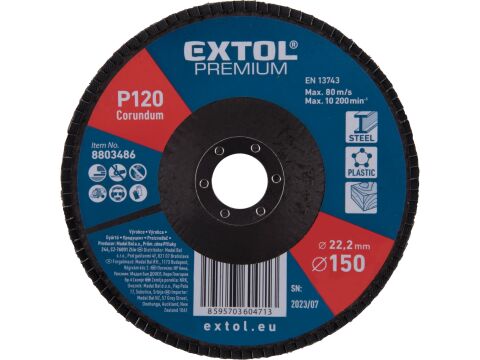 EXTOL kotouč lamelový šikmý korundový, O150mm, P120 (8803486)