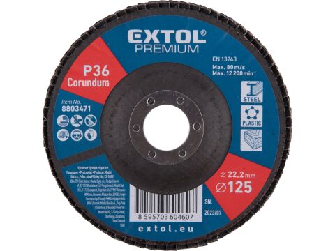 EXTOL kotouč lamelový šikmý korundový, O125mm, P36 (8803471)