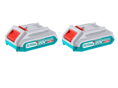 TOTAL Sada baterie 20V, 2000mAh (2x) a nabíječka, industrial (TFBCPK1222E)