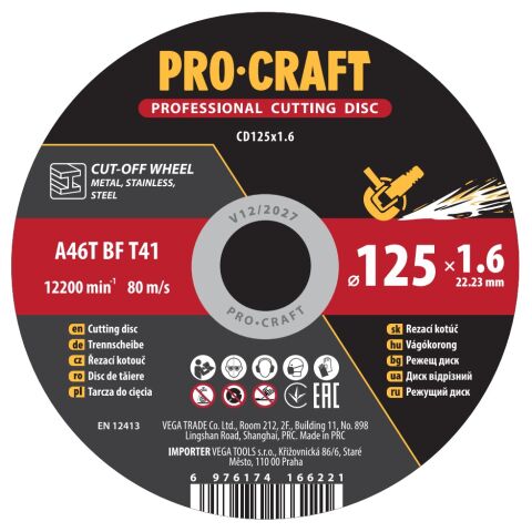 Procraft Řezný kotouč Procraft CD125x1.6 | CD125x1.6 (CD125x1.6)