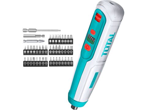 TOTAL Šroubovák AKU mini, 4V, USB nabíjení, se sadou bitů (TSDLI04062)